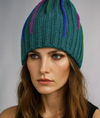 ZIELONA CZAPKA RĘCZNIE ROBIONA