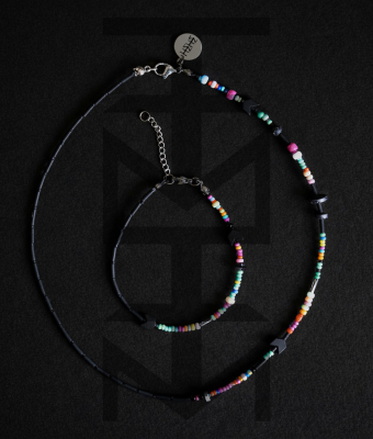 NASZYJNIK I BRANSOLETKA PÓŁ NA PÓŁ - KOMPLET