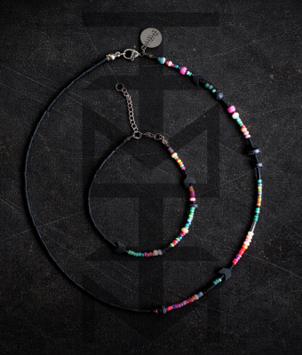 NASZYJNIK I BRANSOLETKA PÓŁ NA PÓŁ - KOMPLET