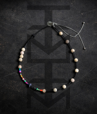 REGULOWANY NASZYJNIK Z AGATEM I HEMATYTEM