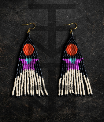 RÓŻOWO-POMARAŃCZOWE KOLCZYKI MAHILA