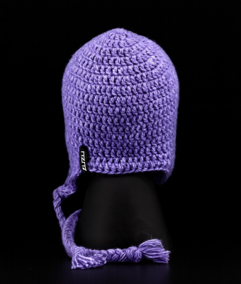 FIOLETOWA CZAPKA Z NAUSZNIKAMI