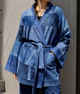 NIEBIESKIE KIMONO JEANSOWE - UPCYCLING