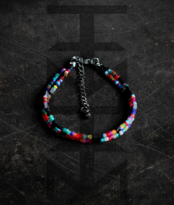 KOLOROWA BRANSOLETKA ZE SZKLANYCH KORALIKÓW