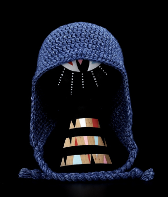 NIEBIESKA CZAPKA Z NAUSZNIKAMI