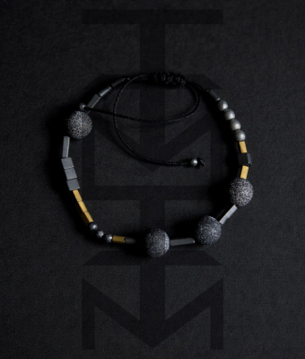 BRANSOLETKA Z AGATEM I HEMATYTEM