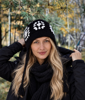 CZARNO-BIAŁA CZAPKA GRANNY 