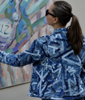 JEANSOWA MARYNARKA - UPCYCLING