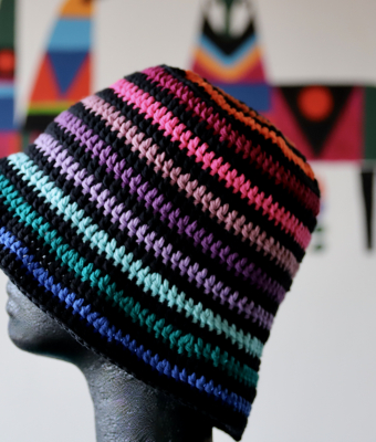 KOLOROWY KAPELUSZ TYPU BUCKET HAT WYKONANY RĘCZNIE
