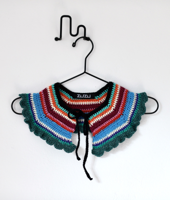 KOLOROWY KOŁNIERZYK Z FALBANĄ VINTAGE