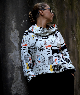 BLUZA Z KAPTUREM Z BAWEŁNY ORGANICZNEJ D.N.A.
