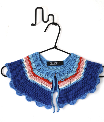 KOŁNIERZYK RETRO W KOLORACH MORSKICH