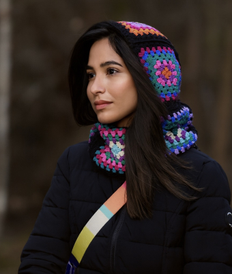 RĘCZNIE ROBIONY KAPTUR BALACLAVA GRANNY