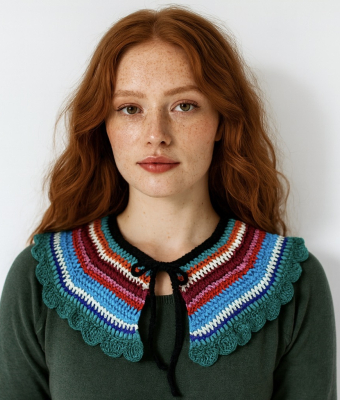 KOLOROWY KOŁNIERZYK Z FALBANĄ VINTAGE