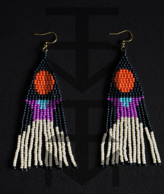 RÓŻOWO-POMARAŃCZOWE KOLCZYKI MAHILA