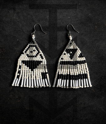 CZARNO-BIAŁE KOLCZYKI GEOMETRO