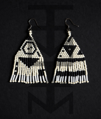 CZARNO-BIAŁE KOLCZYKI GEOMETRO