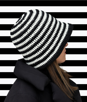 KAPELUSZ W PASKI BIAŁO-CZARNE