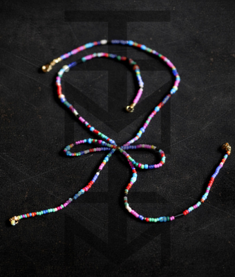 KOLOROWY NASZYJNIK Z KOKARDĄ