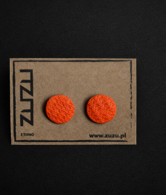 POMARAŃCZOWE RĘCZNIE ROBIONE KOLCZYKI Z GLINY POLIMEROWEJ ZUZU