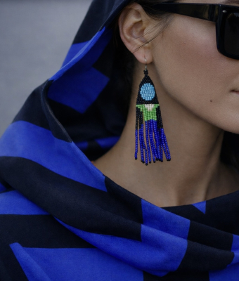 KOBALTOWE KOLCZYKI MAHILA