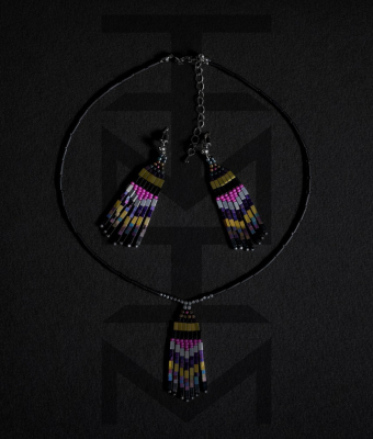 RÓŻOWY KOMPLET Z HEMATYTU BOHO