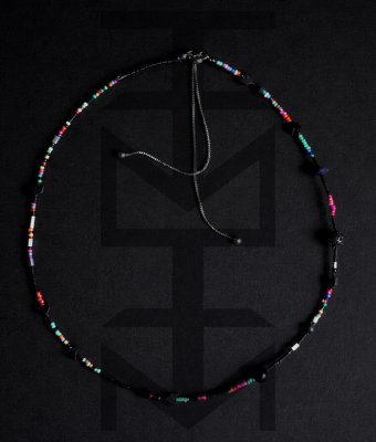 REGULOWANY NASZYJNIK Z HEMATYTEM I LAWĄ WULKANICZNĄ