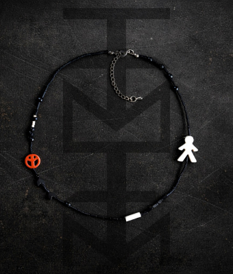 NASZYJNIK Z HOWLITEM, ONYKSEM, HEMATYTEM PEACE