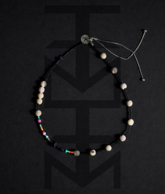 REGULOWANY NASZYJNIK Z AGATEM I HEMATYTEM