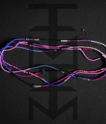 KOLOROWE KORALIKI SZKLANE Z HEMATYTEM ROSE