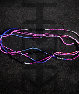 KOLOROWE KORALIKI SZKLANE Z HEMATYTEM ROSE