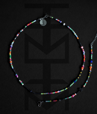 WIELOKOLOROWY NASZYJNIK I BRANSOLETKA - KOMPLET